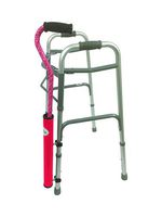CaneTUBE® Cane Holder for Walker, Rollator and Wheelchair (Red), Walking Cane Attachment for Walkers, Rollators and Wheelchairs with Snap-On Clips
