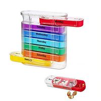 Weekly Pill Organizer,Four Times-a-Day,AM/PM Pill Container,Stackable Medicine Pill Box to Hold Vitamin,Fish Oil,Supplements,with Moisture-Proof Design