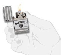 Zippo Jack Daniels Auto-Engraved Armor High Polish Chrome Pocket Lighter
