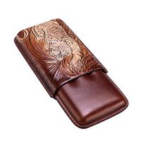 Chenjinxiangou01 Cigar Box, Cowhide Embossed Cigar Storage Box The Cigar Box Can Hold 3 Cigars, The Portable Cigar Box is Suitable for Smokers' Cigar Humidors and Cigar Accessories,Durable