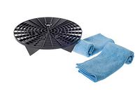 Silvergent Grit Trap Filter Guard Car Wash Bucket Insert Black, Complete with 2 Scratch Resistant Microfiber Towels