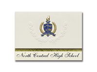 Signature Announcements North Central High School (Kershaw, SC) Graduation Announcements, Presidential style, Basic package of 25 with Gold & Blue Metallic Foil seal