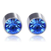 Lottoy 1 Pair Unisex Weight Loss Ear Stud, Healthy Stimulating Acupoints Magnetic Therapy Earrings,No Piercing (Royal Blue)