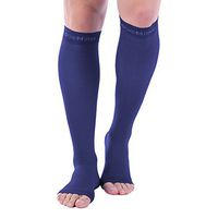 Doc Miller Open Toe Compression Socks 1 Pair 30-40 mmHg (Dk Blue Large)