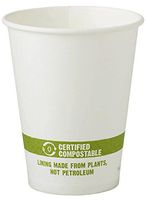 8 oz White Compostable Coffee Cups | Biodegradable Paper Hot Cups | 1,000 Count