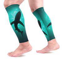 LEVEIS Blue Deep Sea Shark Arm Sleeves UV Protection for Men Women Sunblock Protective Gloves Running Golf Cycling Driving Long Arm Cover 1 Pair