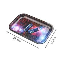ChYoung Metal Rolling Tray Galaxy Printed Tobacco Tray Rectangle Tray 28.8x19cm/11.34x7.48 Inches (Galaxy-Medium)