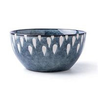 Bowl Ceramic Grain Folk culture bowl Student 5-inch Rice Folk culture bowl Nordic Style Fruit Salad Breakfast Folk culture bowl Cooking & Dining (Color : Blue, Size : 12.9 6.3cm) Household tableware