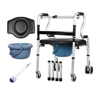 Folding Rollator Walking Aids Toilet Chair Drive Healthcare Walking Frame Medical Walking for Elderly, Seniors, Handicap, Disabled