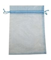 SUNGULF 50pcs Organza Pouch Bag Drawstring 5"x7" 13x18cm Strong Gift Candy B6ag Jewelry Party Wedding Favor (Light Blue)
