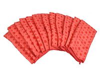 DII Bulk Pack Microfiber Cleaning Towels, 16 by 24-Inch, Coral Dots, Set of 12