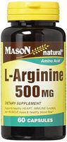 Mason Vitamins L-Arginine Capsules, 500 mg, 60 Count
