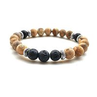 GIONO Lava Stone Meditation Mala African Tibet Bead Turquoise Howlite Oil Diffuser Ethnic Elastic Bracelet
