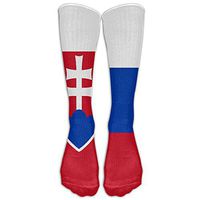 WeiGin Men's Novelty Slovakia Flags Of Countries Crazy Outdoor Sport Calf High Long Socks Athletic Crew Socks