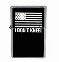 I Don't Kneel 2 Flip Top Oil Lighter R1 Smoking Cigarette Silver Case Included