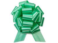Emerald Holiday Christmas Green Pull String Bows - 5.5" Wide 20 Loops (1 & 7/8" Ribbon) Set of 10
