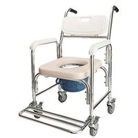 Heavy Duty Wheelchair Bedside Commode Chair Bath Shower Toilet Seat with Seat Patch Portable Medical Aid Mobility Multi-Function Elderly Handicapped People Pregnant Women Hospital Medical Chair