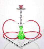 2 hose 21" Shabab Green Hookah Shisha Nargila water glass vase pipes smoke sale