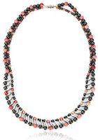 Elegant Womens Hematite Magnetic Therapy Necklace with Healing Stones Pain Relief for Neck Arthritis Migraine Headaches Shoulders and Back (Regular, Rhodonite)