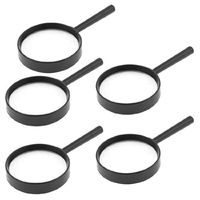 uxcell 5 Pcs Black Plastic Handle 75mm Diameter Lens 3X Magnifying Glass