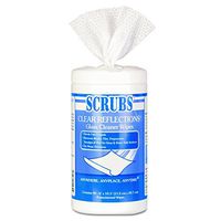 SCRUBS 98528 Glass Cleaner Wipes, 6 x 10 1/2, White, 90 Canister per Pack (Case of 6 Cans)