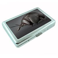 Perfection In Style Silver Cigarette Case Metal Wallet Armadillo Design D004