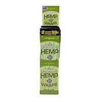 Primal Hemp - Natural Hemp Wraps - 2 Wraps Per Pack & 2 Tips - 25 Pack Display Box - (Original)