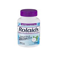 Rolaids Antacid / Dietary Supplement - Ultra Strength - 72 Chewable Tablets - Mint Flavor - Pack of 2