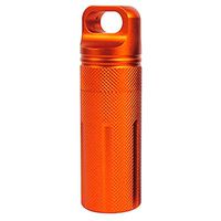 Yoyorule Waterproof Aluminum Pill Box Case Bottle Holder Outdoor Container Keyring 10x3.1cm (Orange)