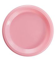 Exquisite Plastic Dessert/Salad Plates - Solid Color Disposable Plates - 50 Count … (10 Inch., Pink)