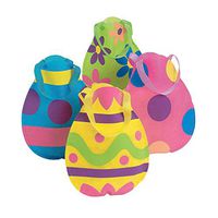 Set of 12 Nylon EASTER EGG Tote Bags/9" x 12" COLORFUL/BASKET Filler/Flowers/Polka Dots/SPRING Goody Bags w/Handles