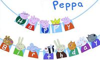 Peppa Birthday Garland Decoration Flag Birthday Party Supplies Peppa Pig Banner