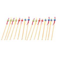 uxcell 16 Pcs Assorted Color Japanese Doll Top Bamboo Earwax Tool Cleaner Scoop Earpick