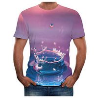 Litetao 6XL Pink 277311 (Men's Solid Crew Neck Short Sleeve Pocket T-Shirt 3D Graphic Casual Summer Tee Tank Tops for Gym Training Jogging)