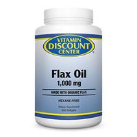 Vitamin Discount Center Organic Flax Oil 1000mg, 300 Softgels