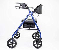 MOBB Ultra Deluxe Heavy Duty Bariatric Aluminum Rollator Walker with 500 LBS Weight Capacity Blue