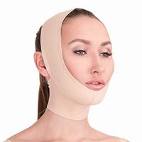 Post Surgical Chin Strap Bandage for Women - Neck and Chin Compression Garment Wrap (Beige, L)
