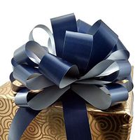 Navy Blue and Silver Decorative Pull Bows - 8" Wide, Set of 6, Christmas, Hanukkah, Wedding Ribbons, Father's Day, School Dance, Boxing Day