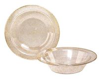 " OCCASIONS" 40 Bowls Pack, Heavyweight Disposable Wedding Party Plastic Bowls (14oz Soup Bowl, Seasons Clear with Gold Glitter)