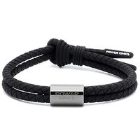 Power Ionics Weave Ion Bracelet Waterproof Band Mens Power Germanium Sports Fashion Health Bracelet for Women (Black/GunGray Bead)