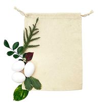 5x7 inches 100% Organic Cotton Double Drawstring Muslin Bags Natural Color (PACK OF 100)