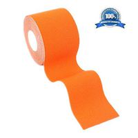 Mcolics Muscle Bandage, Athletic Elastic Kinesiology Tape 15 colors 2-inch x 16.4 ft Roll Cotton Elastic Adhesive Muscle Sports Tape Bandage Physio Strain Injury Support (Orange)