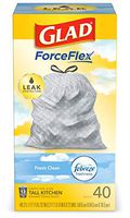 Glad Tall Kitchen Drawstring Trash Bags - OdorShield 13 Gallon Grey Trash Bag, Febreze Fresh Clean - 40 Count Each, Yellow