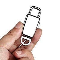 Mini Digital Voice Recorder Keychain - Voice Activated Audio Recorder | Rechargeable | Dictaphone | Digital Recorder for Lectures Meetings Interviews Music (Silver, 8GB)