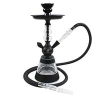 1 Hose Small Hookah Complete Set Mini Acrylic Shisha Hookahs Set with Everything Accessories 14" Narghile Shareef for Men Women (Color : Black)