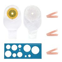 Ostomy Bags - 10pcs Drainable Pouches with Closure for Colostomy Ileostomy Stoma Care, Measure Cut-to-Fit, One-Piece System, FDA Approved (White-PE)