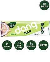 Dang Keto Bar | Toasted Coconut | 12 Pack | Keto Certified, Vegan, Low Carb, Low Sugar, Plant Based, Non GMO, Gluten Free Snacks | 5g Net Carbs, 9g Protein, No Added Sugars