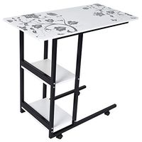 Laptop Computer Desk Cart for Bedside,Vintage Side Table Simple Folding Lazy Bedside Laptop Table Desktop Home Mobile Small Table 31.5 x 15.8 x 29.6 in