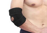 Elbow Support Adjustable Brace, Reversible Compression Stabilizer Neoprene Sleeve ¨C Arthritic Pain Relief, Sports Injury Rehabilitation, Protection Against Re-Injury, Black