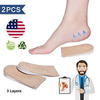 Height Increase Insole, Adjustable Orthopedic Heel Lift Inserts, Heel Cups for Leg Length Discrepancies, Heel Pain, Heel Spurs, Achilles Tendonitis, Comfort Heel Cushion Inserts for Men & Women-Beige